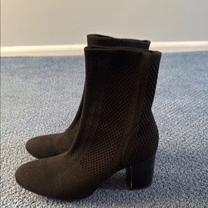 Black Chunky Heeled Ankle Boots